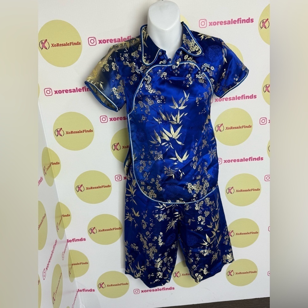 Blue Floral Kids Traditional Outfit